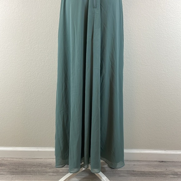 Birdy grey dusty green maxi dress with ruffles size medium - Picture 6 of 8